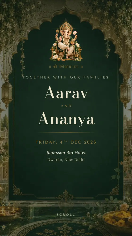 The Maharani Courtyard invitation